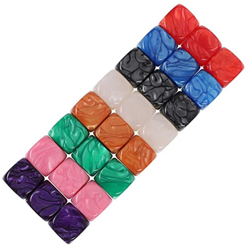 FOYTOKI Cubo in poliedro, 24 pezzi, cubi bianchi, cubi colorati, per feste, fai da te, fai da te, cubi su misura, scacchiera, scacchiera in acrilico, per bambini, giocattolo a punta delle dita