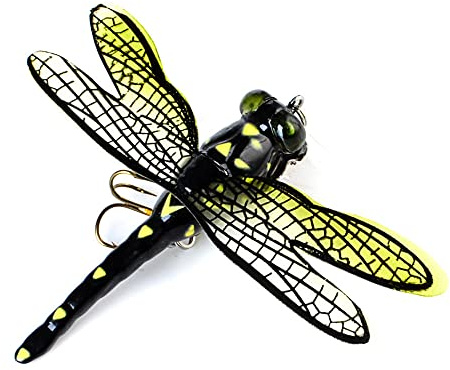 OriGlam Life-like Dragonfly Baits Topwater Fishing Dragonfly Simulation Bait, Dragonfly Fly Fishing Bait Topwater Lures Fishing Hook for Trout Bass Perch
