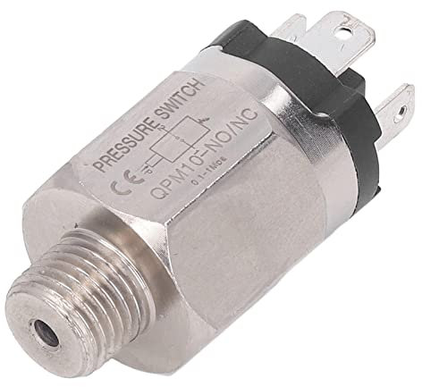 Edelstahl Membrandruckschalter 1/2 Zoll Gewinde, Einstellbarer Druckregler für Wasser/Druckluft (5-150 PSI), IP65 Schutzklasse, Industriegeeignet