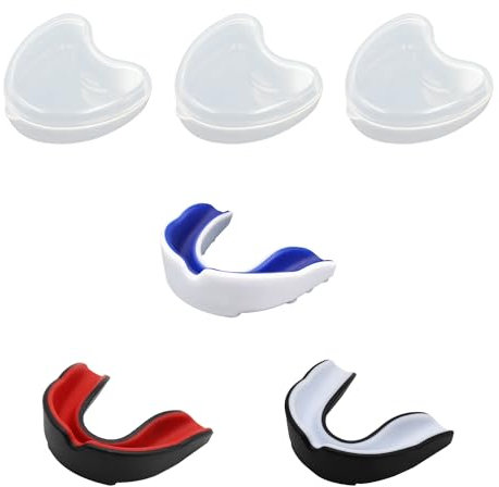 SYEYCW 3 Stück Zahnschutz Kinder, Sport Mundschutz Kinder mit Transparentem Tragbar Hygienebox, Leicht Anpassbar Formbarer Zahnschutz, für Rugby, Boxen, Kampfsport, Hockey, MMA (6 Bis 12 Jahre Alt)
