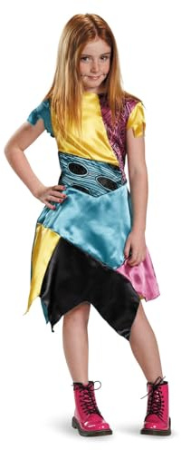 Disney - Déguisement L’Étrange Noël de Monsieur Jack - Costume Sally pour Filles - Taille L (10 à 12 Ans) - Licence Officielle Disney - Robe pour Halloween, Carnaval ou Fête Déguisée
