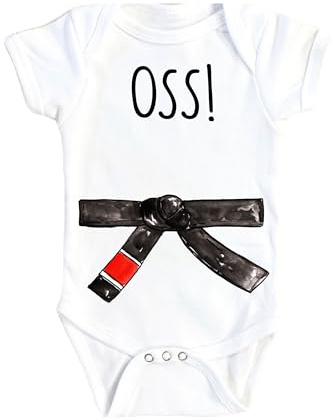 NOFO VIBES Jiu Jitsu Belt Oss - Baby Boy Girl Clothes Infant Bodysuit Funny Cute Newborn (Size: 0-3M White Short Sleeve Onesie)