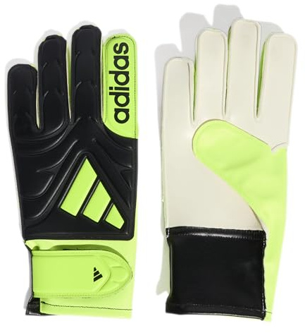 Adidas Unisex-Kids Copa Club Goalie Soccer Gloves, Black/Lucid Lemon/Lucid Lemon, 3