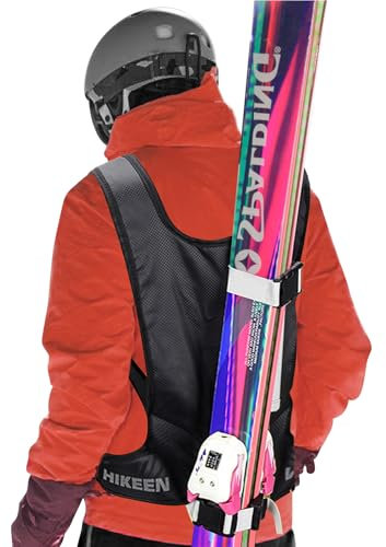 BOOSTEADY Skitragegurt Ski und Snowboardgurt Erwaschene Skitragegurt mit verstellbarer Leine Skitragegurt mit Trageschlaufe Skiausrüstung für Erwachsene