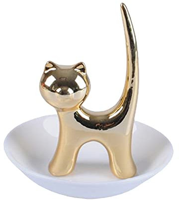 Portaanelli a forma di gatto, per gioielli, fidanzamento, matrimonio, gingillo, viaggi, organizer per trucchi (A, taglia unica)