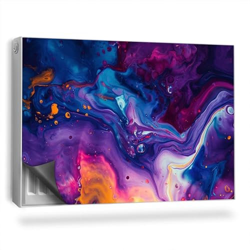 Alfombrilla Magnética 90x60 cm Fácil Instalación Magnético Panel Decorativo Protección contra el Polvo y Daños para Radiador - Mezcla de Pinturas, Azul Marino, Morado y Blanco.