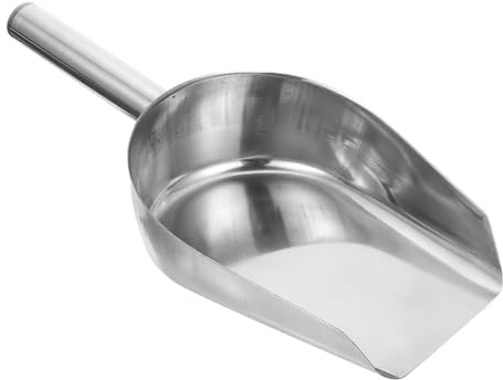 Ipetboom Pala Color Plata Multifuncional de Acero Inoxidable Reutilizable sin Rebabas para Hielo y Harina Adecuado para Cubitera y Refrigerador