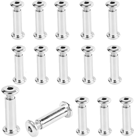 30 Pièces Vis Assemblage Meuble M6 Acier Nickelé, Vis de Connexion M6 pour Assemblage de Meuble, Diamètre Ø8 mm (31-37mm)