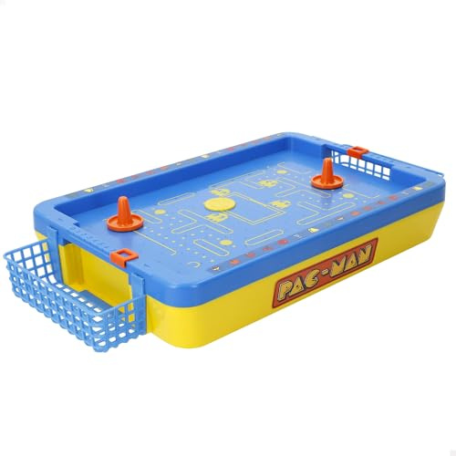 COLORBABY Pac-Man Mini Air Hockey Mesa electrónico, 36x19x8 cm, Superficie Aire, Marcador, Diseño Premium, Licencia Oficial, Juegos Mesa electrónicos, Juguete colección, Niños, Adultos (77724)