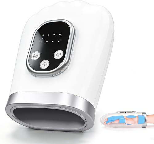Hand Massager with Heat and Compression, Wrist Massage Machine, 3 Modes, 5 Temperatures, Auto Timer, Rechargeable Cordless Design, Finger Hand Massager for Arthritis, Carpal Tunnel, Pain Relief