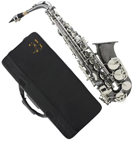 Professionell Saxofon Altsaxofon I E saxofon Svart Nickel Med Låda Och Tillbehör(Saxophone)
