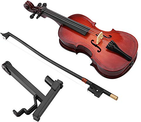 Ausla 5,5-tums Cellokopia i Miniatyr, Modell Av Basträinstrument med Stativ och Fodral, Inkluderar Rosett, Displaydekor för Musikrum, Skrivbord, Musiker, Födelsedagsjulklapp