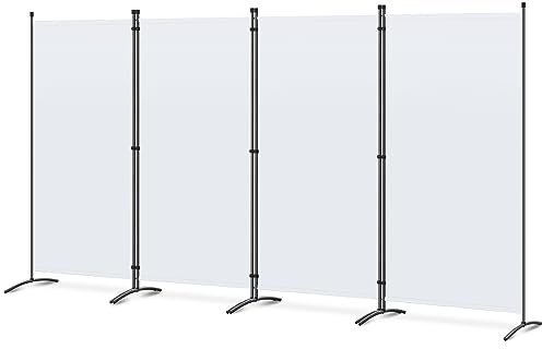 Angel Living Grande Paraventi a 4 Pannelli, Elegante Decorazione, Divisorio Pieghevole, Divisorio, 333X170 cm (Bianca)