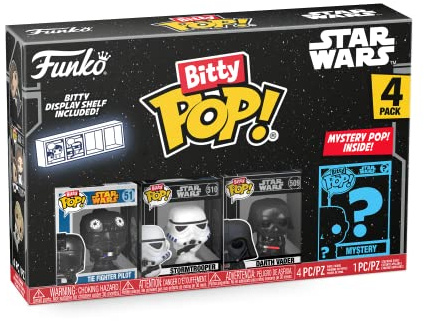 Funko Bitty Pop! Star Wars - Darth Vader™, TIE Fighter Pilot™, Stormtrooper™ und eine Überraschungs-Mini-Figur - 0.9 Inch (2.2 cm) Sammlerstück Stapelbares Display-Regal Inklusive