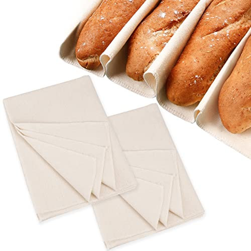 2 Stück Bäckerleinen Teigtuch, Leinentuch Brot Backen Gärtuch Passiertücher Backen Zubehör, Bäcker Leinentuch Küche Bäckerleinen zur Teigzubereitung und zum Backen, 48 * 36cm