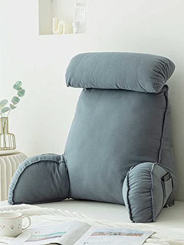 HEATHE - Almohada de lectura para cama, cojín de apoyo lumbar, cojín de abrazo, almohada de silla de cama con brazos, almohada de cintura de sofá, con almohada redonda, perfecta para sentarse, leer o
