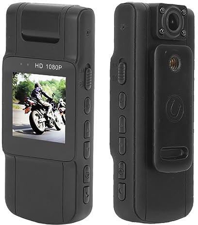 Telecamera Corpo L11, Mini Telecamere Indossabili HD 1080P con Visione Notturna IR, Obiettivo Ruotabile di 180 °, Bodycam della Polizia con Schermo da 1,54 Pollici per Incontrare