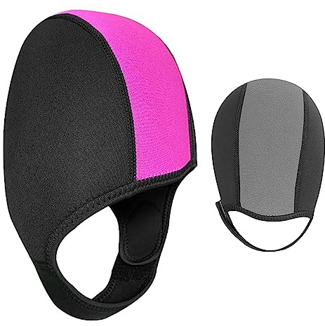 ZONEWD Swim Caps for Men | Surfing Beanie Hat, 2.5mm Neoprene Swim Hat,Thermal Head Swimming Hat with -adhesive Strap, Adjustable Beanie Swim Hood for Men Women
