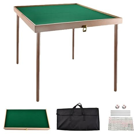 Generic Mahjong-Tisch – Tragbarer Klapptisch aus chinesischem Holz | Ideal für Spiele im Freien | Langlebig und einfach zu lagern | Für Spieler ab 4 Jahren