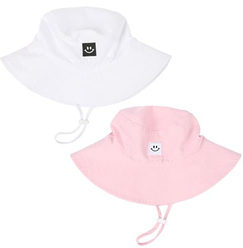 Baby Toddler Sun Hat,Kids Summer UPF 50+ Foldable Beach Bucket Hat for Boys Girls Children 6-24 Months