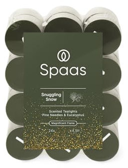 Spaas - Lumini profumati, confezione da 24, 4,5 ore - Snuggling Snow