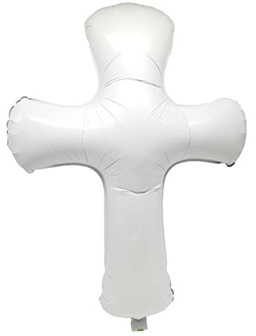 TLDSHOP® - PALLONCINI per FESTA Prima Comunione - In Mylar - per Elio o Aria - vari modelli e OFFERTE (singole o in coppia) - Prodotto Selezionato: (1pz x Croce BIANCA)