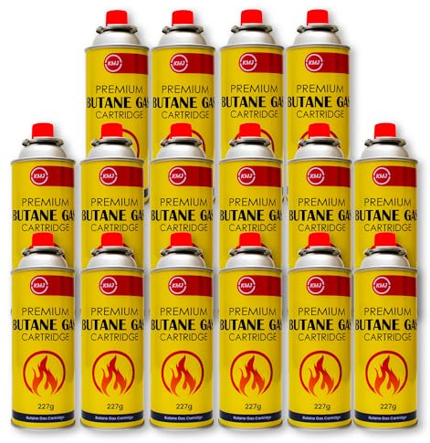 LITETRON 16 Pack Butane Gas Canisters – High-Efficiency, Leak-Proof, Ideal for Camping Stoves, Heaters and Portable Cookers – UK's Safe & Reliable Camping Gas Canisters -227g Each Canister