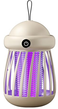 15cm Auto 360° Electric Fly Zapper, 2 in 1 Mosquito Killer Lamp With USB Charging, Mini Fly Killer Electric Indoor Outdoor, 2 Options for Plug in or USB Rechargeable (White-Plug in(no night light))