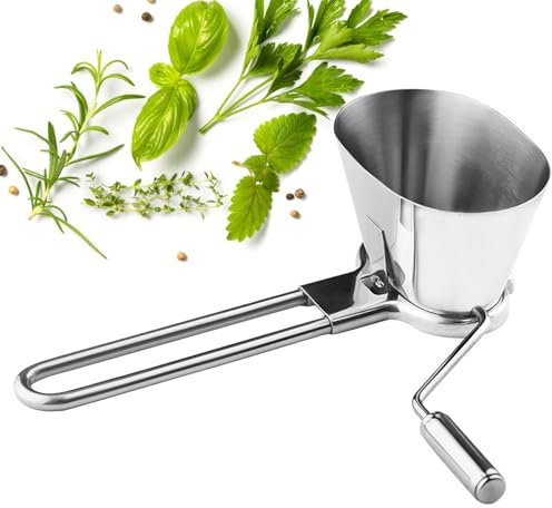 Xijobido Hachoir-Râpe en Acier Inoxydable pour Persil,Découpeur Manuel de Persil - Moulin Râpe Inox pour Noix Légumes Piment Coriandre et Ail Haché