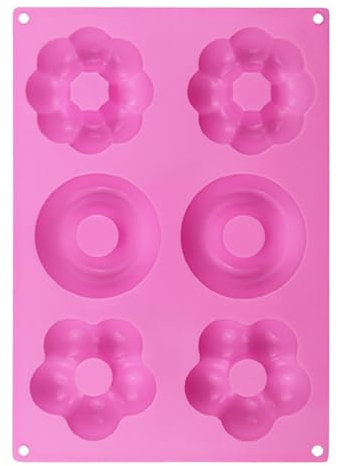 Silicone Donut Mould - Heat Resistant Pan | Non Stick Tray | Silicone Bagel Mould for Baking Donuts Cakes Chocolates Muffin Baking Tools