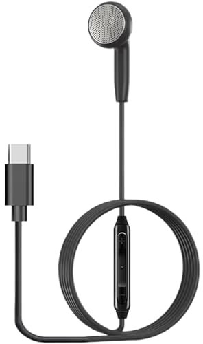 Auricular Cableado Único | Auriculares Mono con Micrófono | Auriculares Ligera De Silicona Ear | Mono para Estudio, Trabajo, Clases Y Llamadas En Línea | Control De Alambre A Estud