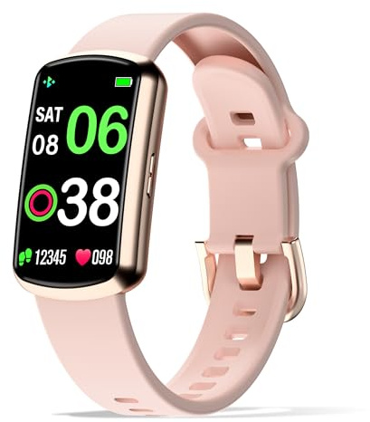 Health Fitness Tracker with 24/7 Heart Rate, Smart Watch with Blood Pressure and Blood Oxygen Monitor, Bulit-in 120+ Sport Mode, Sleep Tracking Waterproof Activity Tracker for Women Men (Deep Pink)