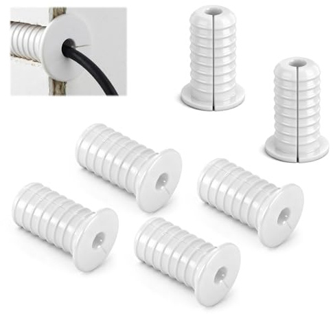 6Pcs 3/4 Inch Cable Grommet for Starlink Wall Grommets for Cables Anti-Slip Grommet Kit 19mm Dia Waterproof Cable Pass Through Bushing Grommets Applicable to Starlink Ethernet/TV Wires Cord Protection