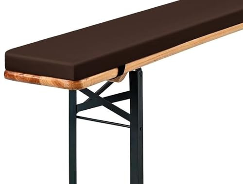 Gröna ölbänkkuddar 170 x 28 x 5 cm högdensitetsskum halkfritt tvättbart överdrag perfekt för inomhus- och utomhusstolar ölbord och festtält set