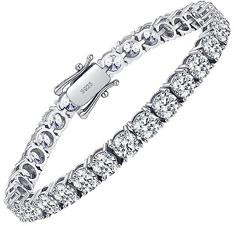 CCXXYGWJ Braccialetto Tennis moissanite, Braccialetti con Diamanti Simulati Creati in Laboratorio da 10,5-14 carati per Donna Bracciale da Uomo in Argento Sterling 925 Placcato Oro Bianco 18 carati