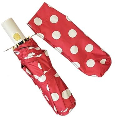ZGXNYI Ombrelle Parapluie automatique polyvalent à grand point ondulé for femme, style rétro, anti-UV, trois plis