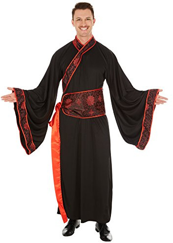 TecTake Disfraz de Chino Asiático para Hombre | Kimono Largo | Incl. Cinturón (M | No. 301041)