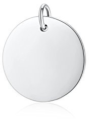 SILBERTALE Kettenanhänger Sterling Silber 925 Anhänger Rund Gravurschmuck Damen Herren 20mm Durchmesser