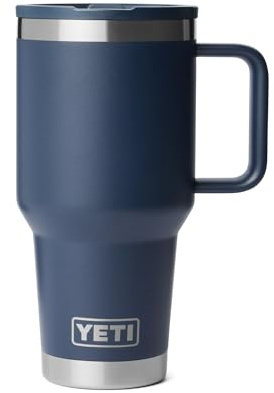 Yeti Rambler 30 oz Travel Mug, Stainless Steel, Vacuum Insulated with Stronghold Lid, Navy