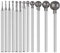 12Pieces/Set Ball Sphere Head Diamond Burr Engraving Bits Point Carving Polishing Burr Engraving Bits for DIY Woodworking Engraving Metal Carving Drilling Polishing of 12 Burr Sizes 0.5MM-8MM