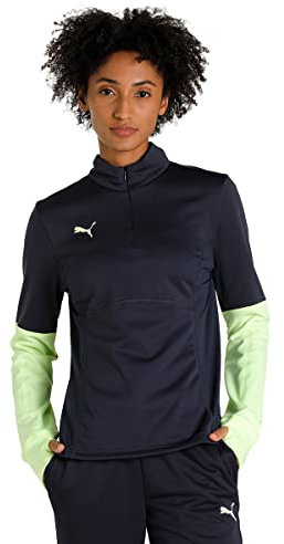 PUMA Damen Individualliga Women 1/4 Zip Top Sweat, Parisian Night-Fizzy Light, M