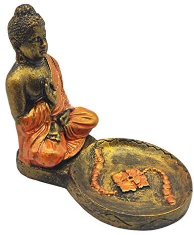 SusggO Figura Buddha Incensario Candela - Buddha Decorativi - Buddha Decorazione - Buddha Meditando - Buddha Thai - Buddha Fortunato - Ornamento Decorazione Casa (Buddha Candela Incensario 1DRNRJ)