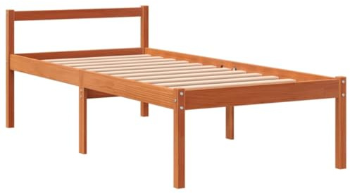 vidaXL Letto per Anziani Marrone Cera 90x190 cm Legno Massello di Pino