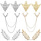 JinYu Lot de 10 broches en forme de bois de cerf avec chaînes suspendues - Or et argent - Pour hommes et femmes, Zinc