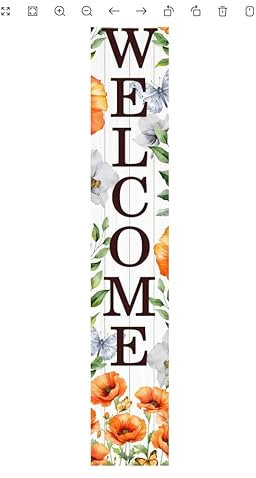 Spring Welcome Wooden Porch Sign 47.2 Spring Large Welcome Porch Sign Vertical Indoor Outdoor Standing Sign for Home Front Door Yard Season Decor