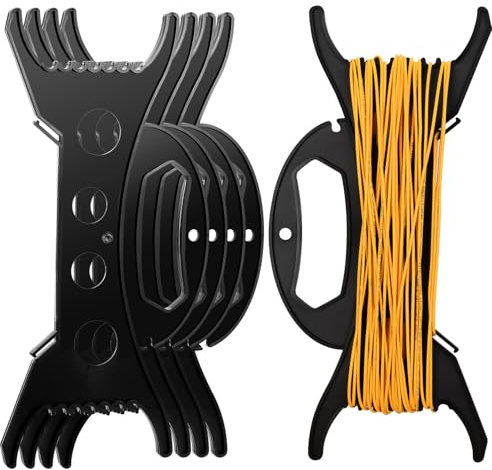 bayidun 4 Pcs Enrouleur de Câble Fil, Enrouleur Electrique Vide, Enrouleurs Support Organisateur de Fils Câbles Cordes Rubans Guirlandes Lumineuses Maison Bureau(Noir)