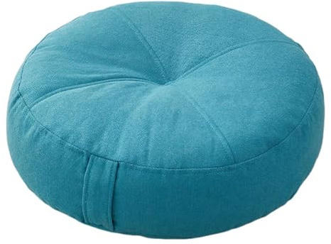 XLWLLNJ Cojín de Suelo Redondo para Uso Versátil, Ideal para Interiores Y Exteriores, Azul, Individual