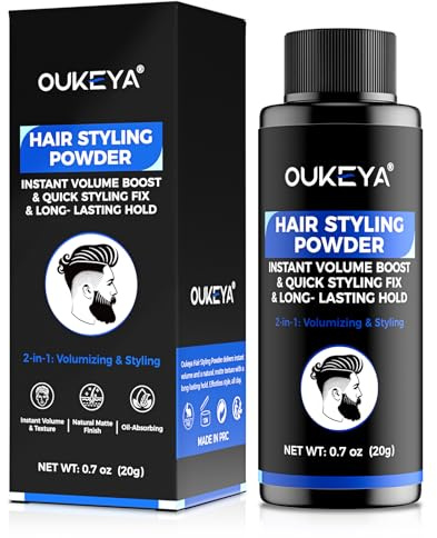 Oukeya Hårpuder män (20 ml) – lätt volym puderhår med matt finish, professionellt hårpulver för omedelbar volym, naturlig och långvarig stadga