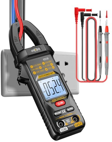 Jingyash Pinza Amperimétrica Digital | Probador de Voltaje Portátil 4000 Cuentas,Multímetro Digital Inteligente para Taller Eléctrico y Automotriz - Taller Hogar Automoción Electricista