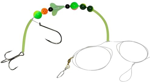 Dieter Eisele Heilbutt Vorfach 0,80mm Nachläufer 10/0, Meeressystem für Dänemark, Norwegen, Island, Naturködersystem für Heilbutt, Schleppsystem